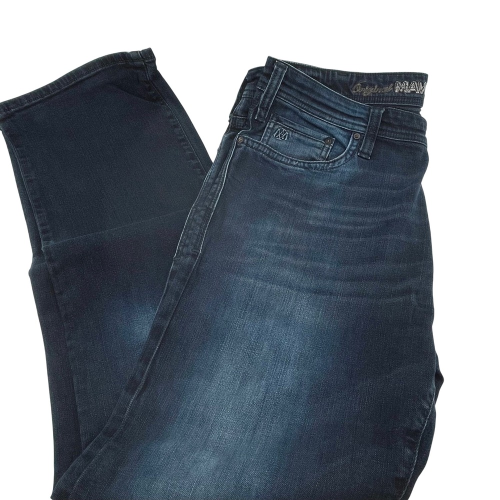 Mavi Josh Regular Rise Bootcut Jeans Mens 38x34 Blue Distressed Whiskered Faded
